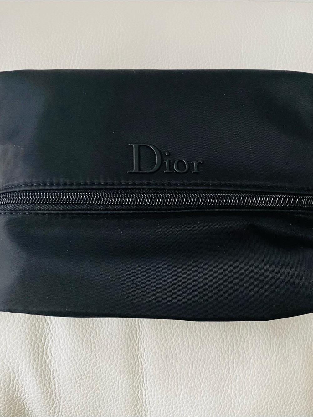 Dior Black Men's Toiletry Pouch with Embossed Logo